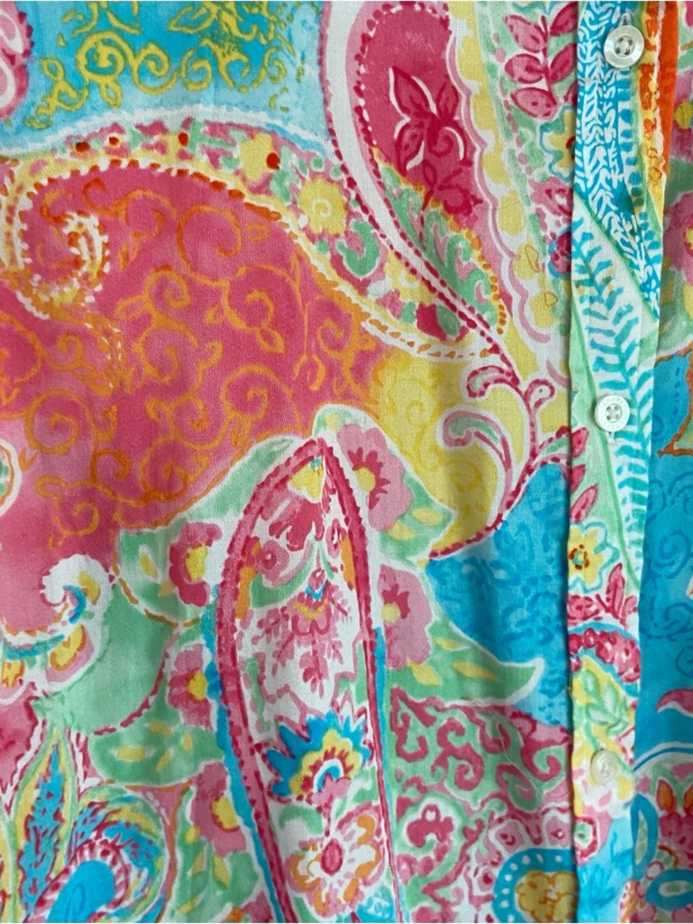 Chaps Like New Vibrant women's button up top. Size 3X - Picture 6 of 12
